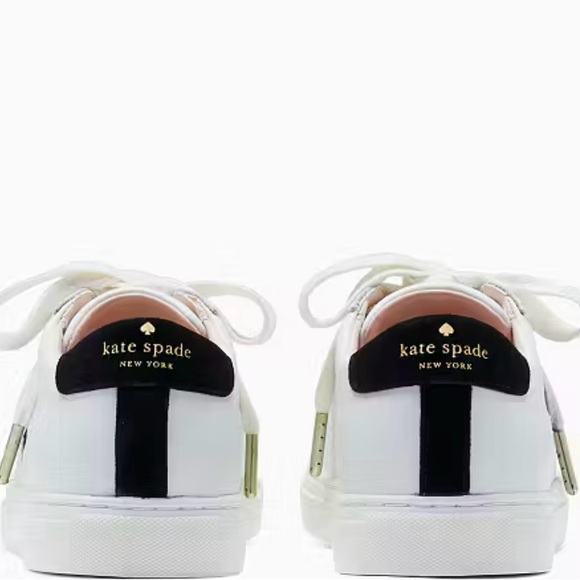 Kate Spade Fez Sneaker, Optic White/Black Sz. 9 - Picture 3 of 3